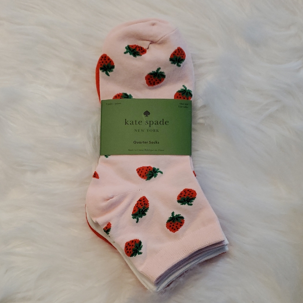 Kate Spade Quarter Socks Set Of 3 NWT Size 4-10
